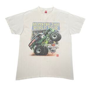 Vintage Monster Jam Grave Digger T Shirt Mens Large Double Sided USA Distressed